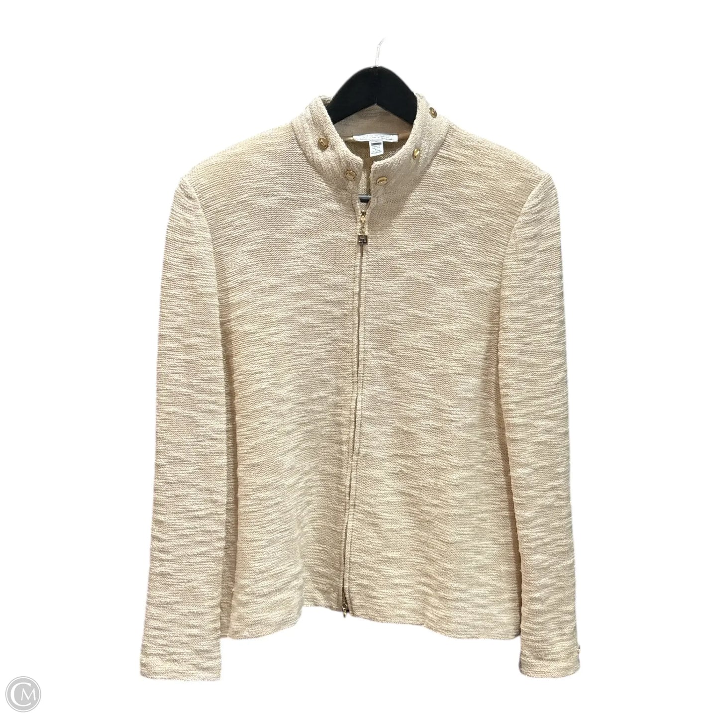 Blazer Luxury Designer By St John Collection In Cream, Size: L