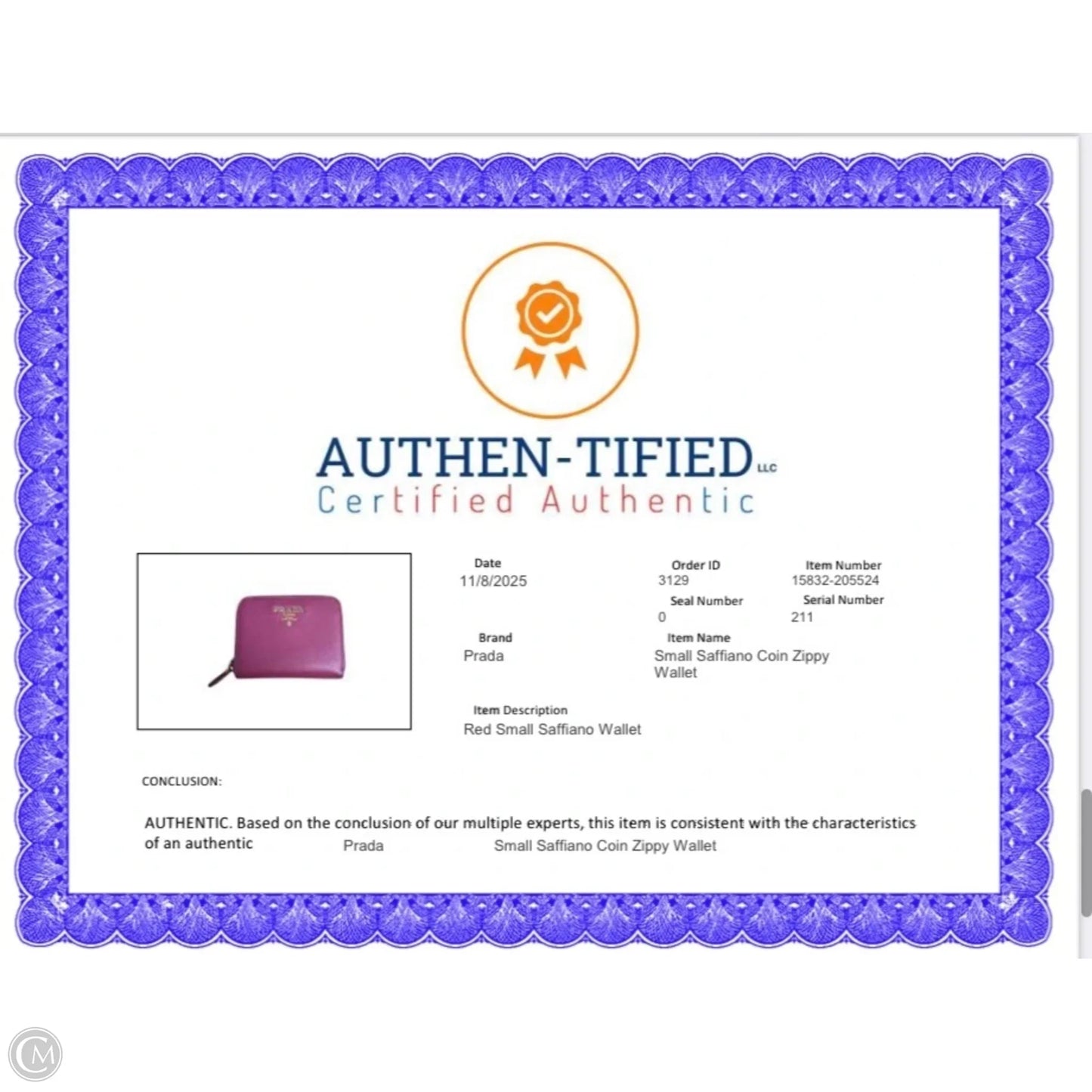 Wallet Luxury Designer By Prada, Size: Small