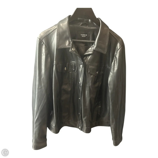Jacket Denim By Torrid In Black, Size: 1x