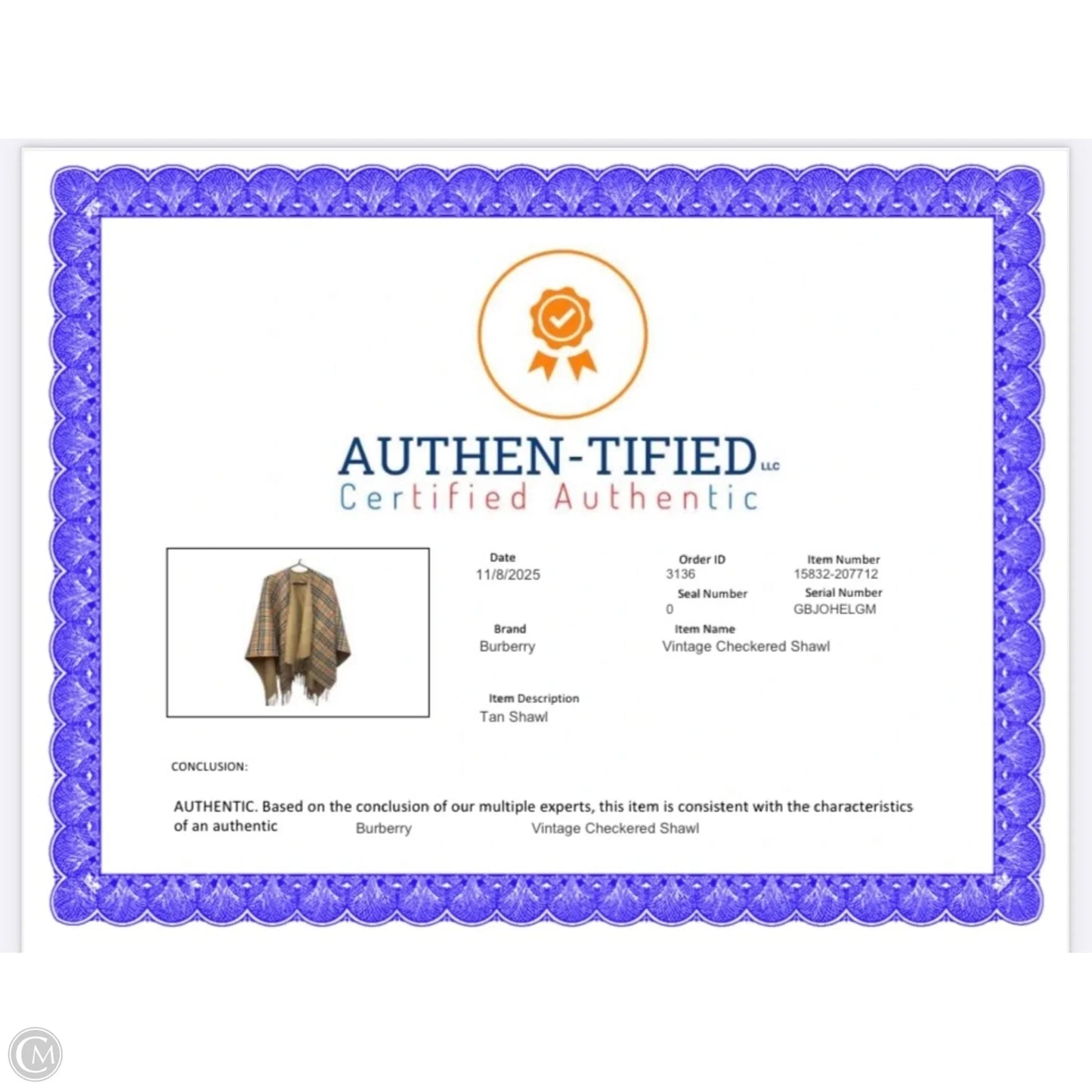 Shawl Luxury Designer  In Plaid Pattern, Size: Osfm