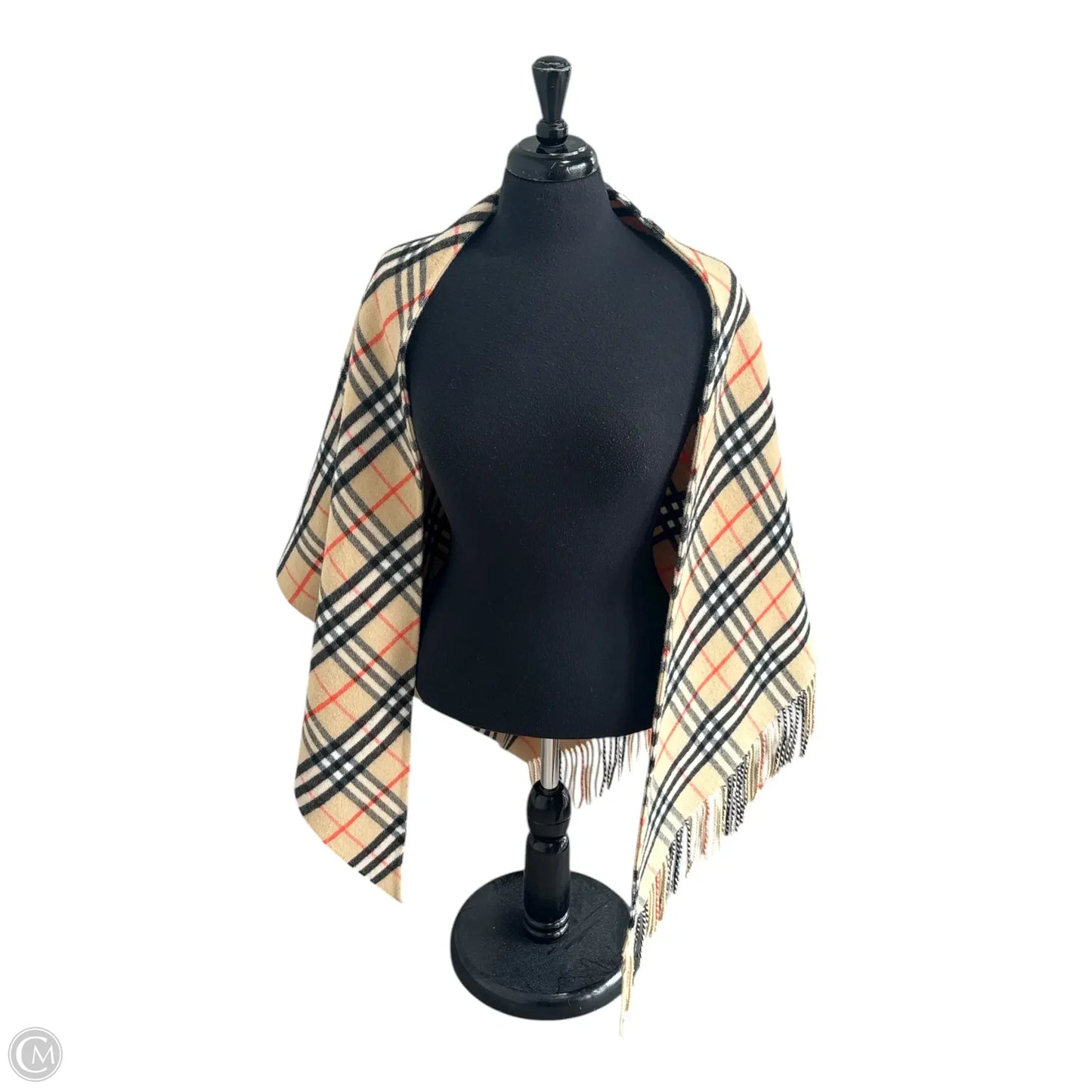 Shawl Luxury Designer By Burberry In Tan, Size: Osfm