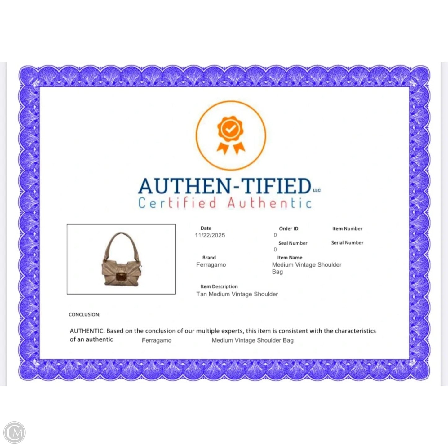 Handbag Luxury Designer By Ferragamo, Size: Medium