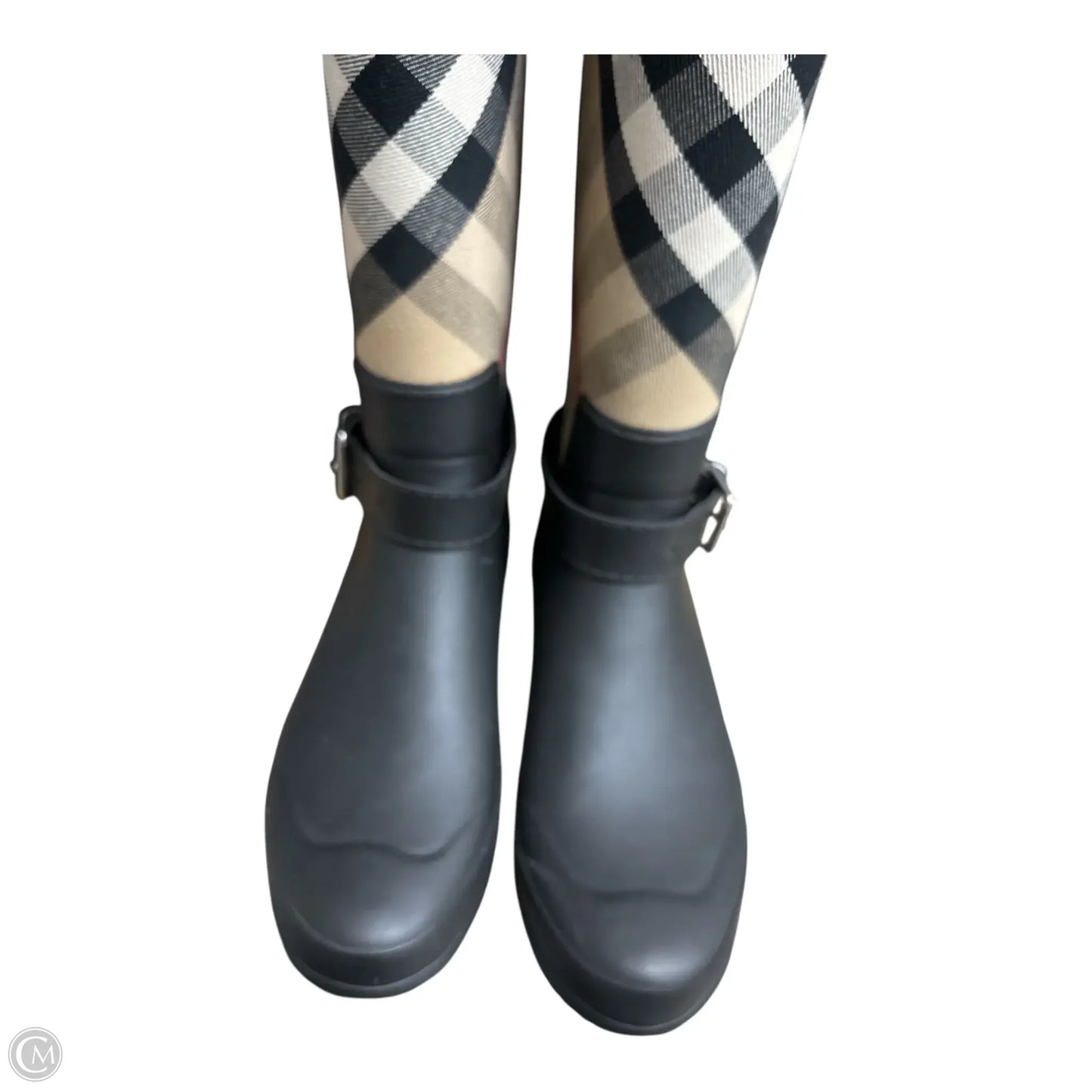 Boots Luxury Designer By Burberry In Plaid Pattern size 39
