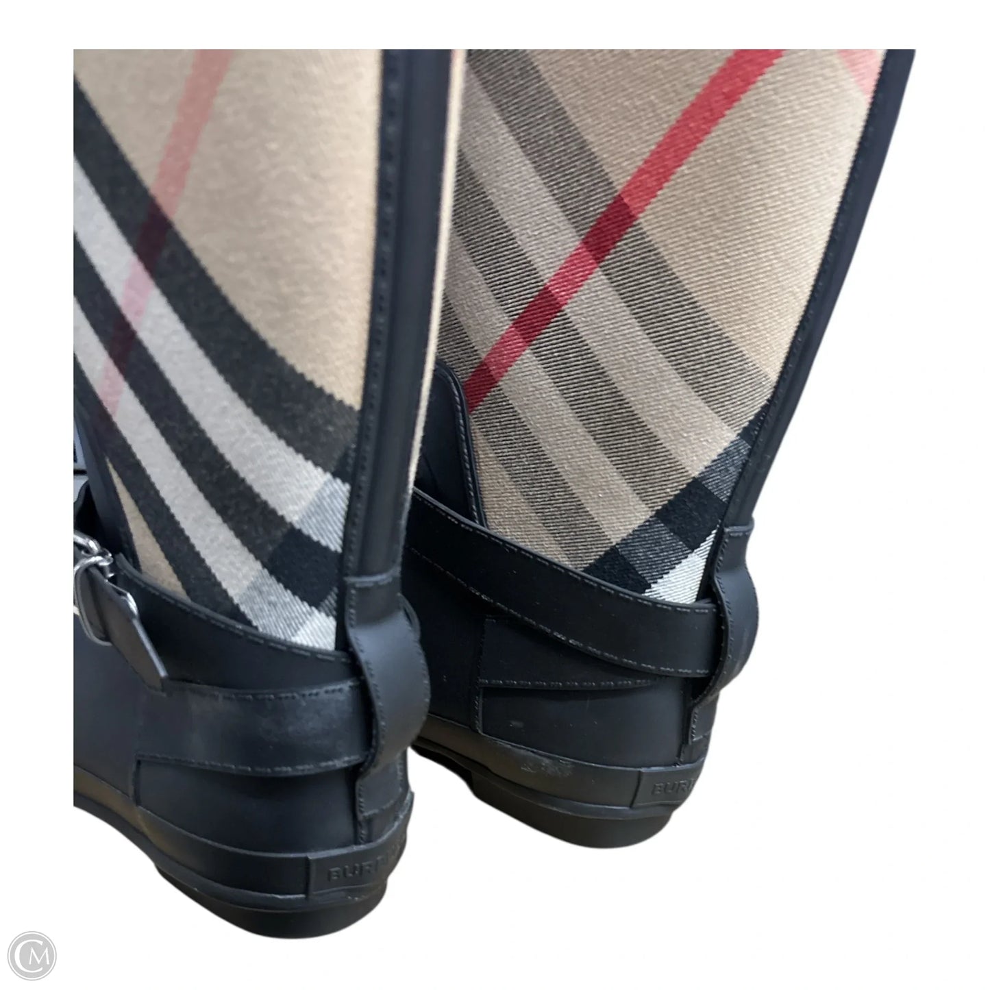 Boots Luxury Designer By Burberry In Plaid Pattern size 39