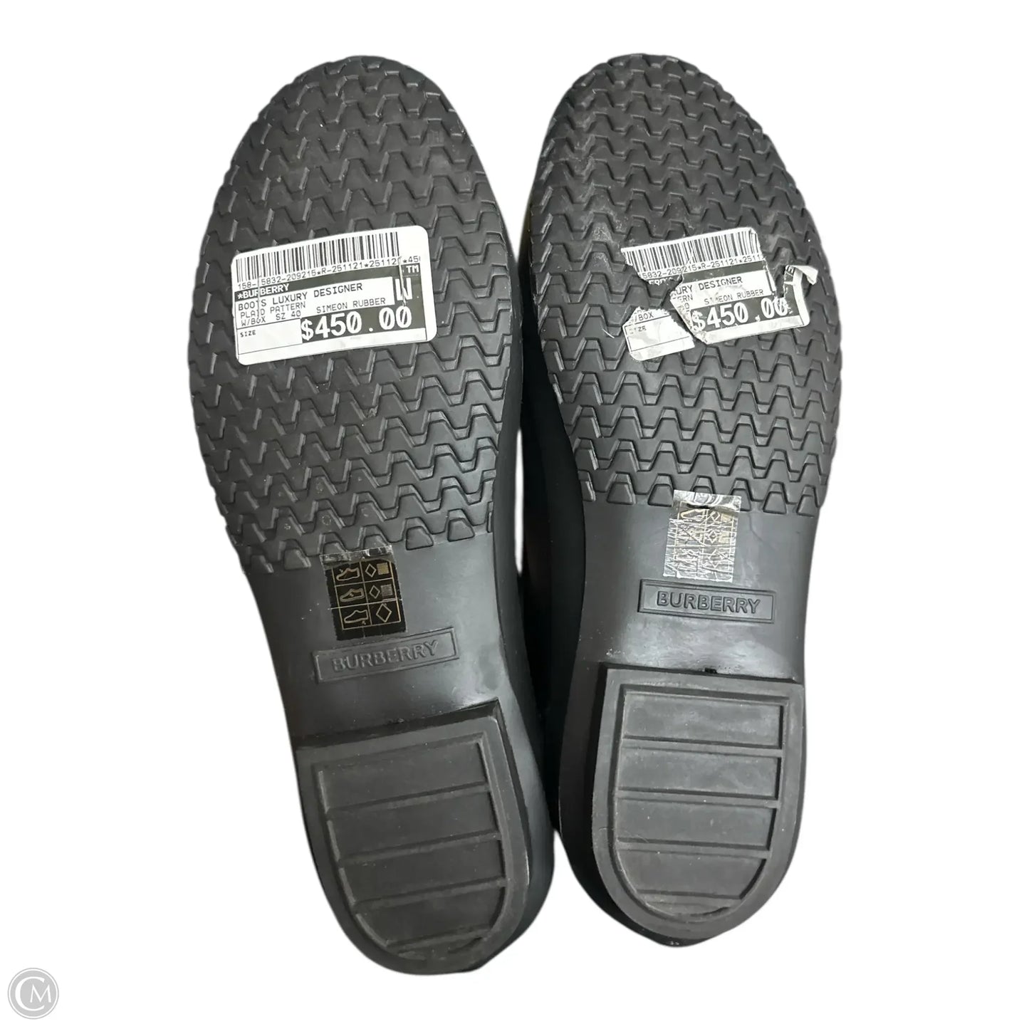 Boots Luxury Designer By Burberry In Plaid Pattern size 39