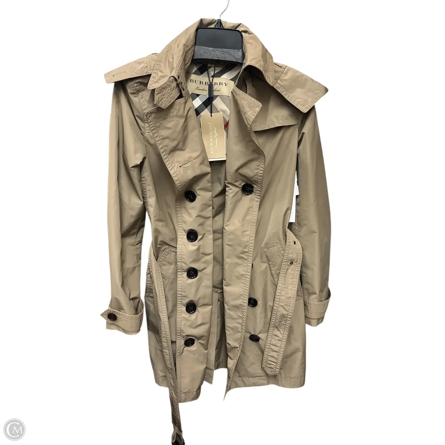 Jacket Luxury Designer By Burberry In Tan, Size: 8