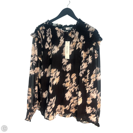 Top Long Sleeve Basic By Calvin Klein In Black, Size: 3x