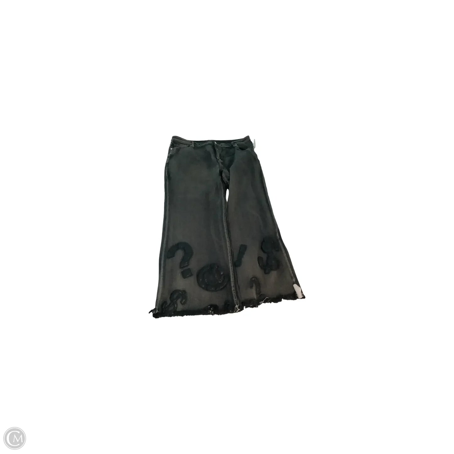 Jeans Wide Leg By Akira In Black Denim, Size: 1x