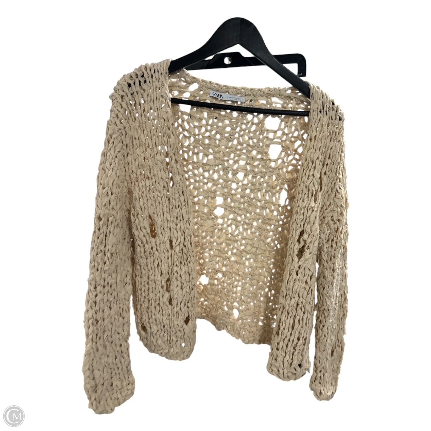 Sweater Cardigan By Zara In Cream, Size: S