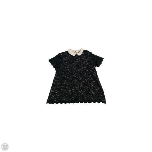Top Short Sleeve Designer By Karl Lagerfeld In Black, Size: Large