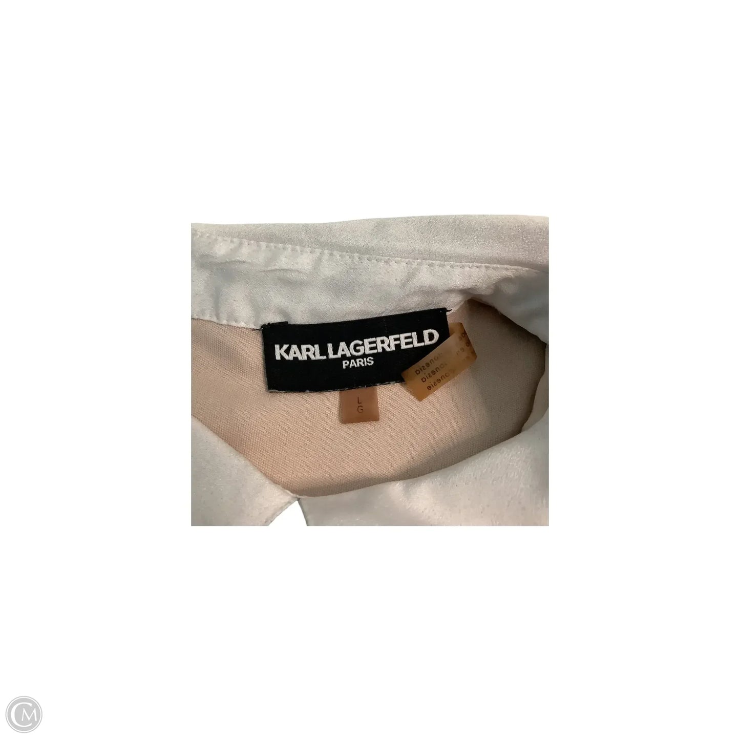 Top Short Sleeve Designer By Karl Lagerfeld In Black, Size: Large