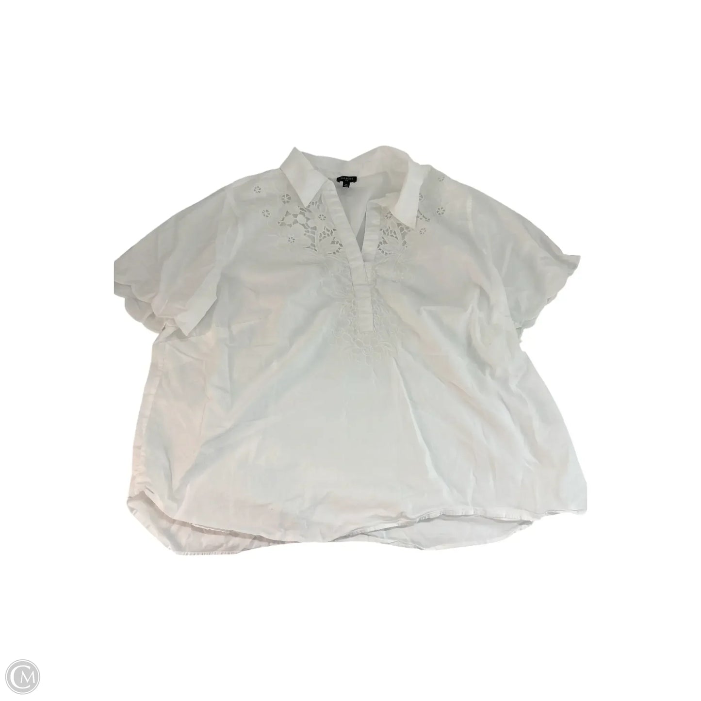 Top Short Sleeve Basic By Talbots In White, Size: 2x