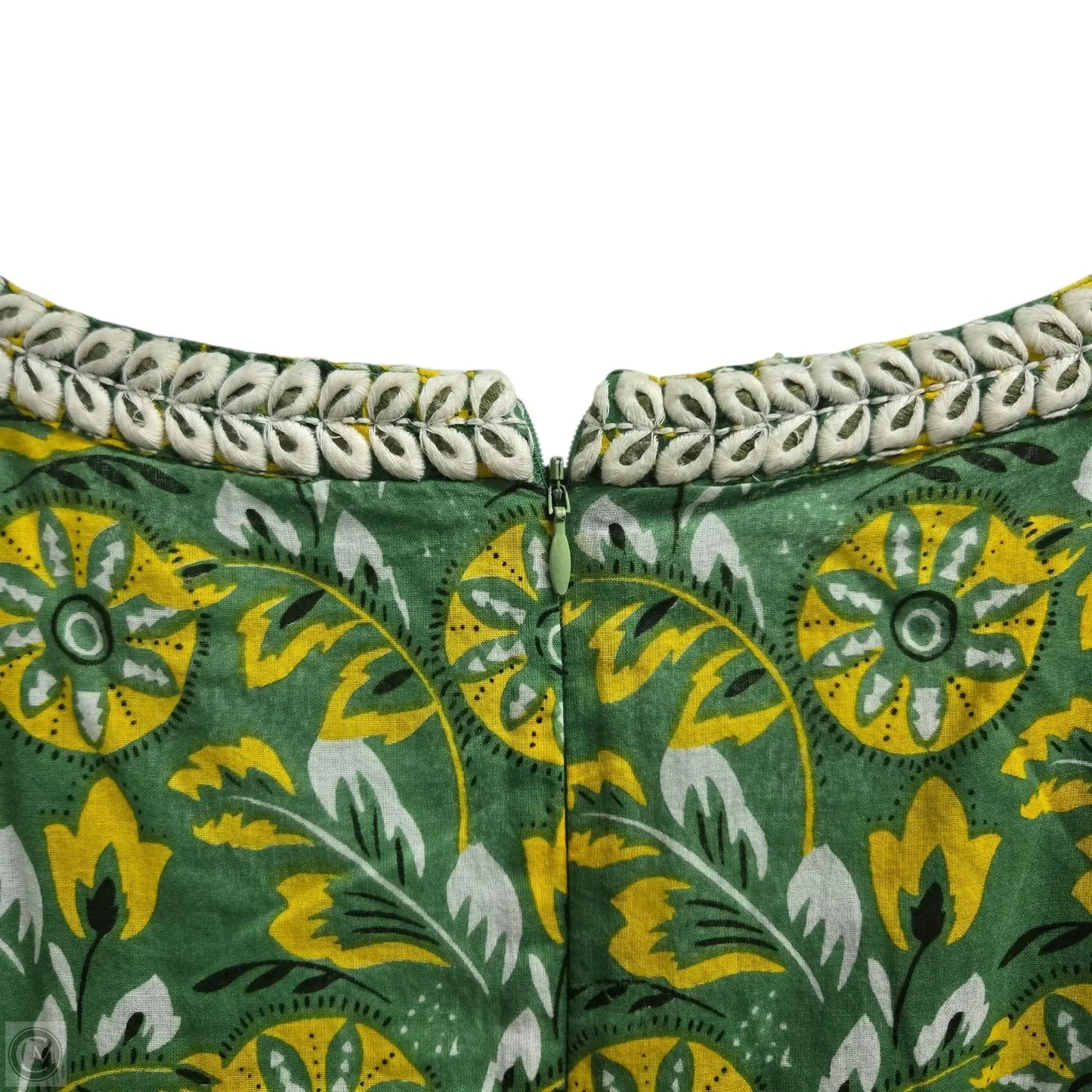 Dress Casual Midi By Roller Rabbit In Green & Yellow, Size: L