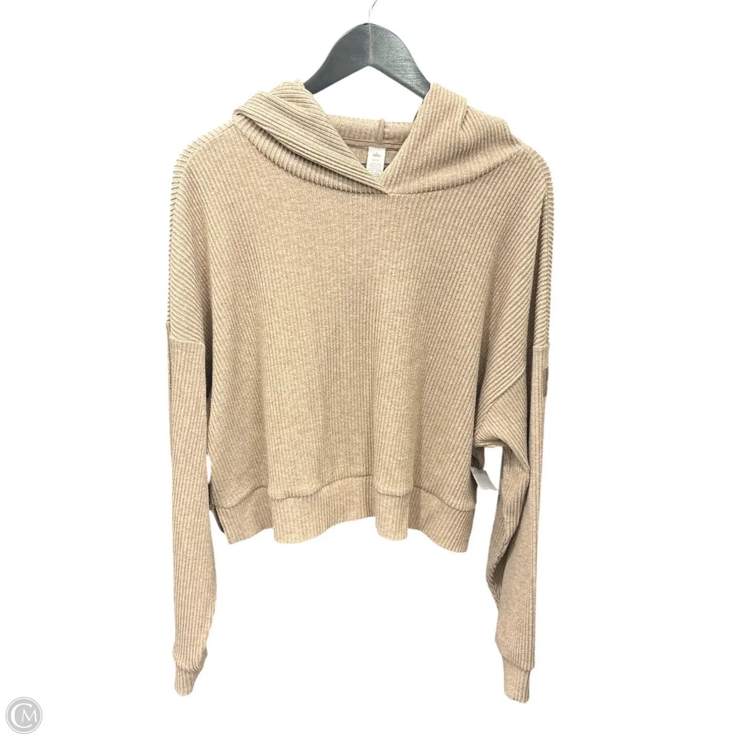 Top Long Sleeve By Alo In Tan, Size: L