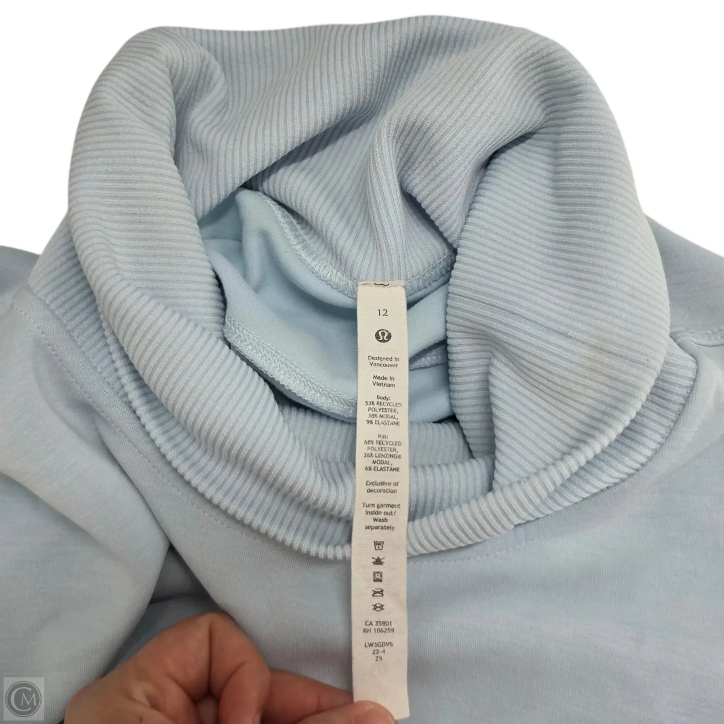 Top Long Sleeve By Lululemon In Blue, Size: 12