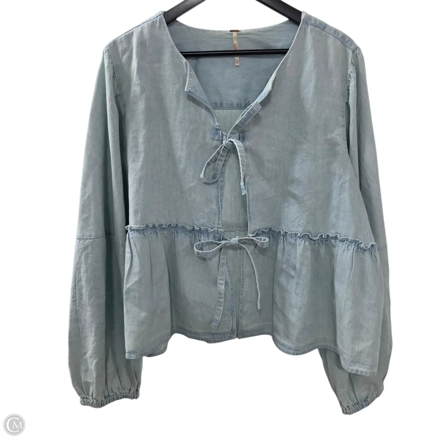 Top Long Sleeve By Free People In Blue Denim, Size: Xl