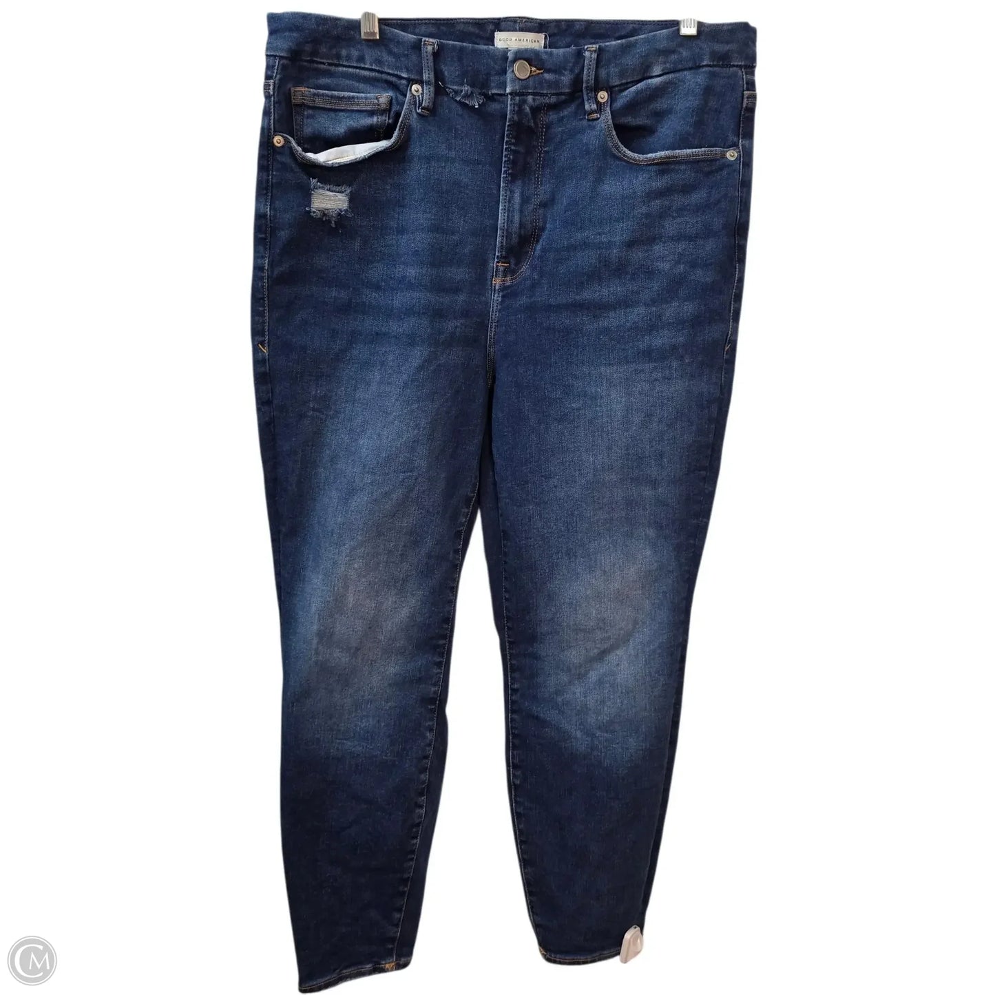 Jeans Skinny By Good American In Blue, Size: 0