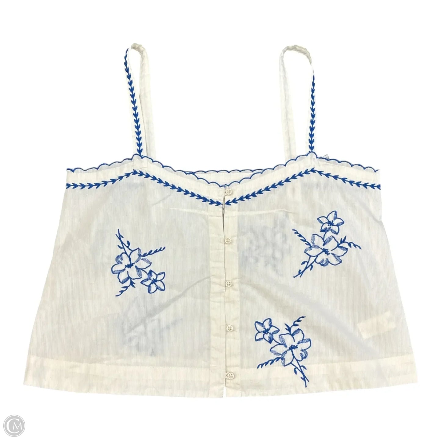 Top Sleeveless By The Great. In Blue & Cream, Size: S