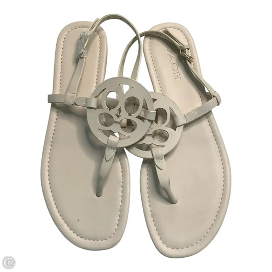 Sandals Designer By Coach In Cream, Size: 8