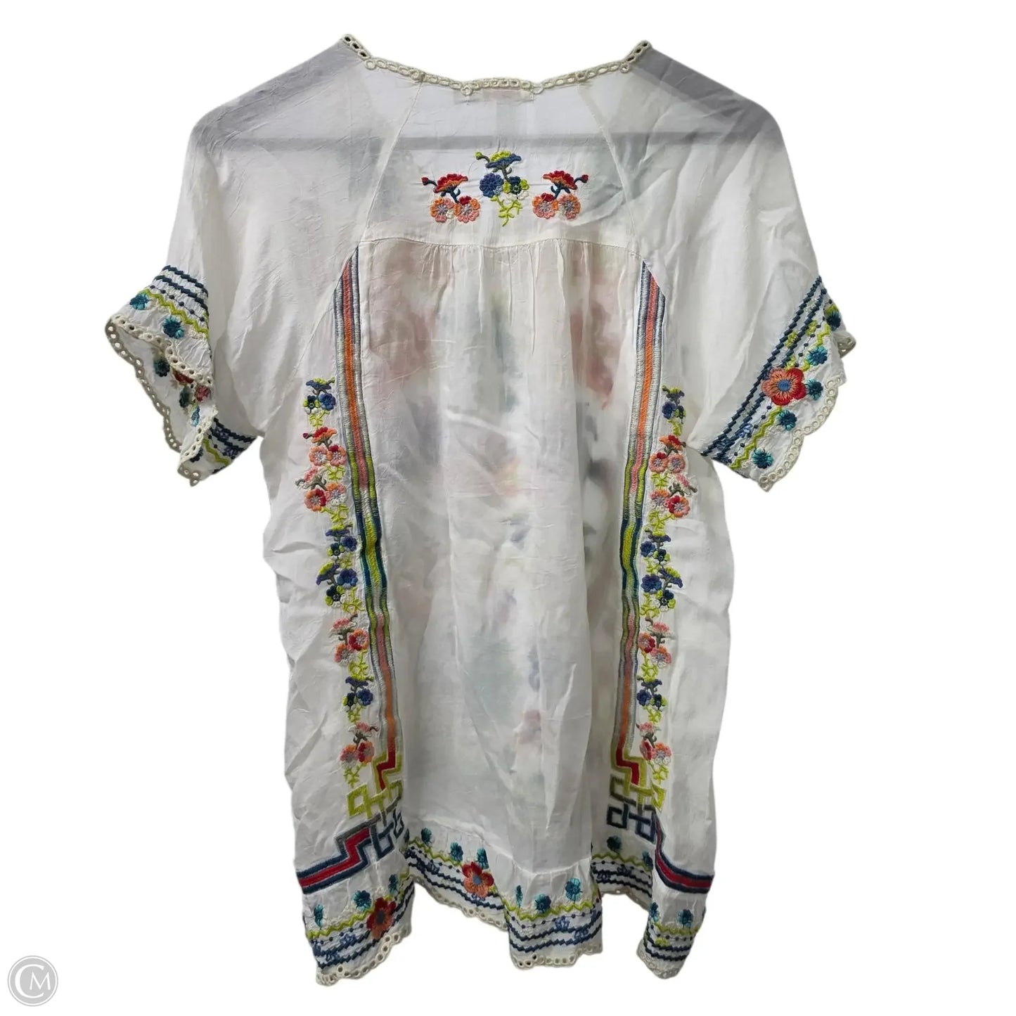 Top Short Sleeve Designer By Johnny Was In Floral Print, Size: S