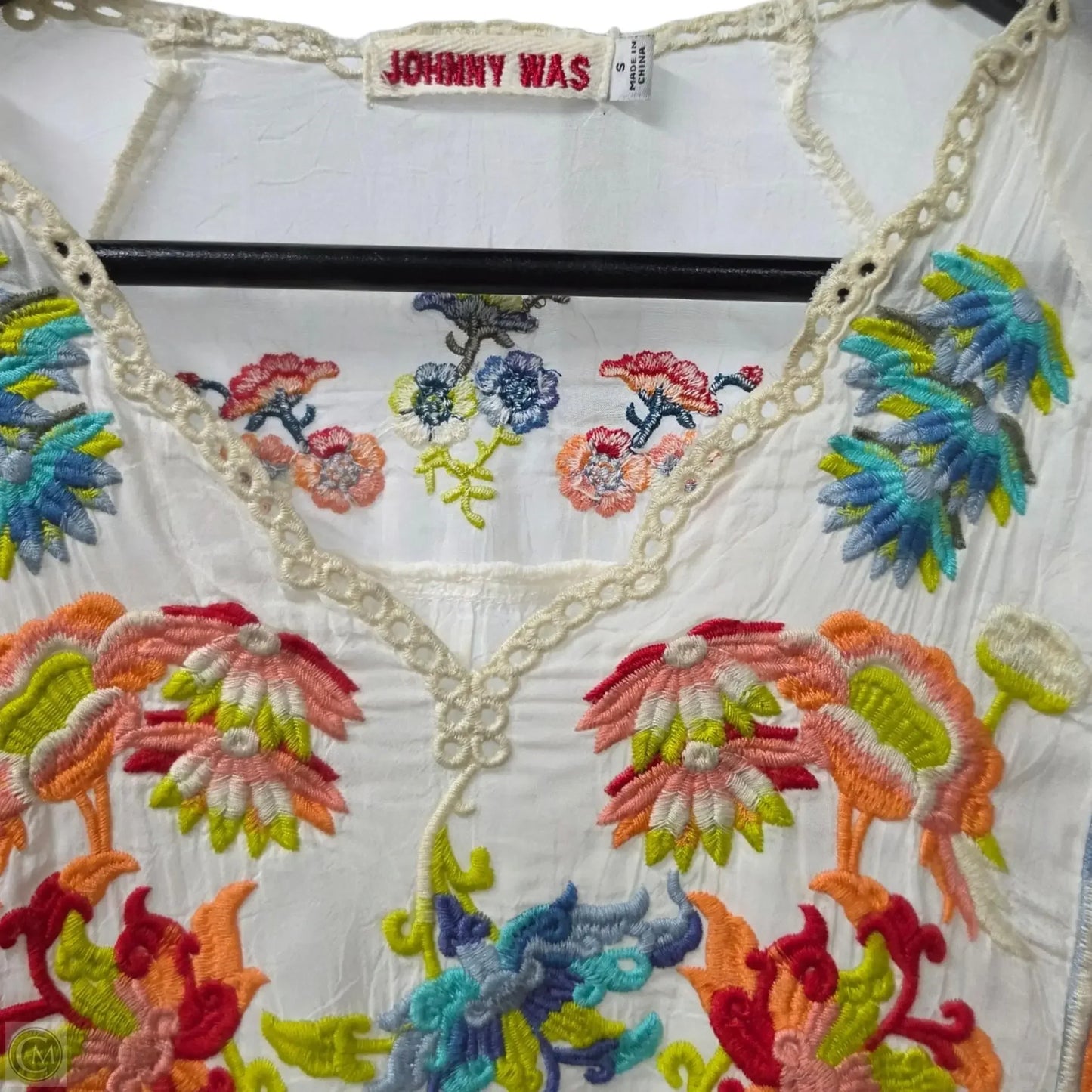 Top Short Sleeve Designer By Johnny Was In Floral Print, Size: S