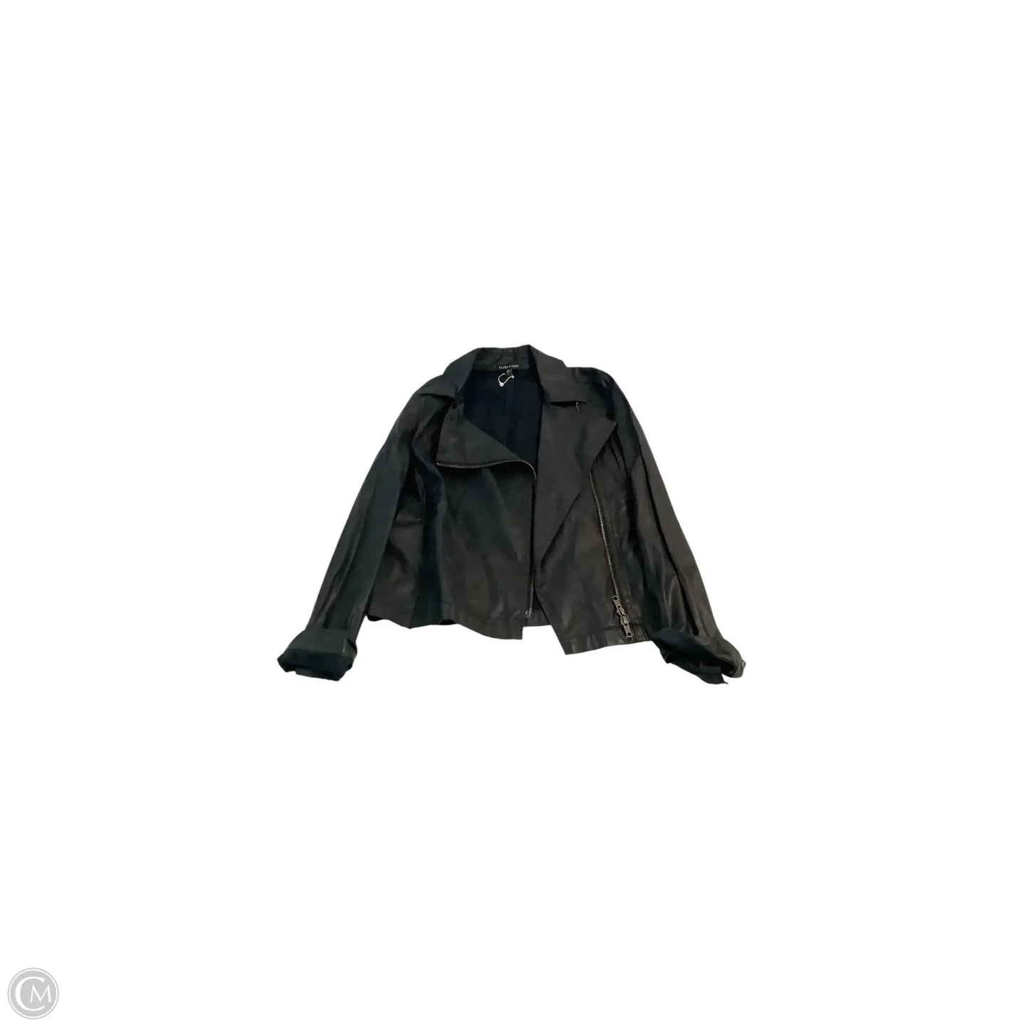 Jacket Moto By Eileen Fisher In Black, Size: Xs