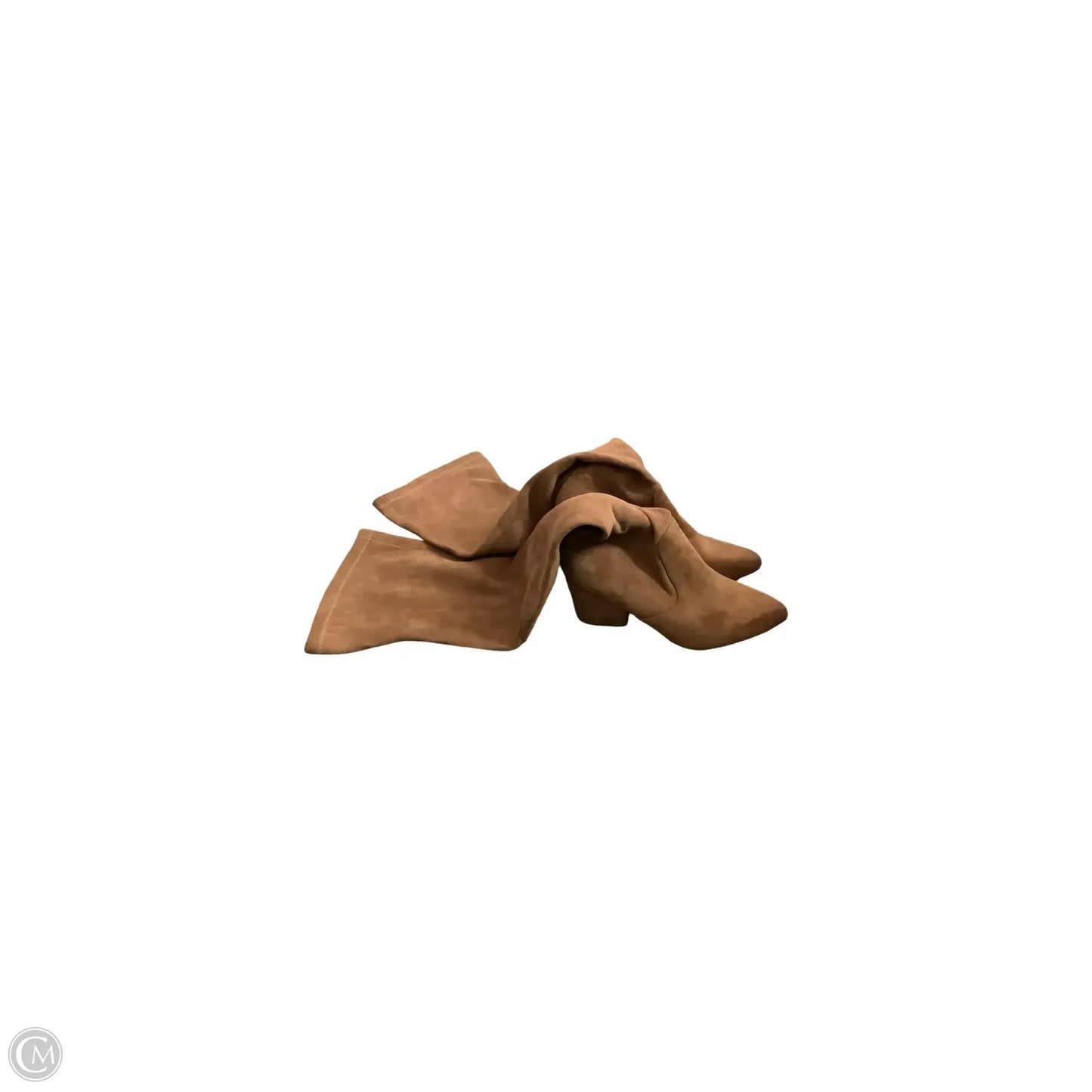 Boots Knee Heels By Clothes Mentor In Brown, Size: 8.5