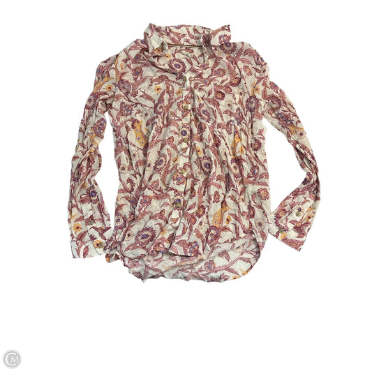 Top Long Sleeve Basic By Pilcro In Floral Print, Size: S