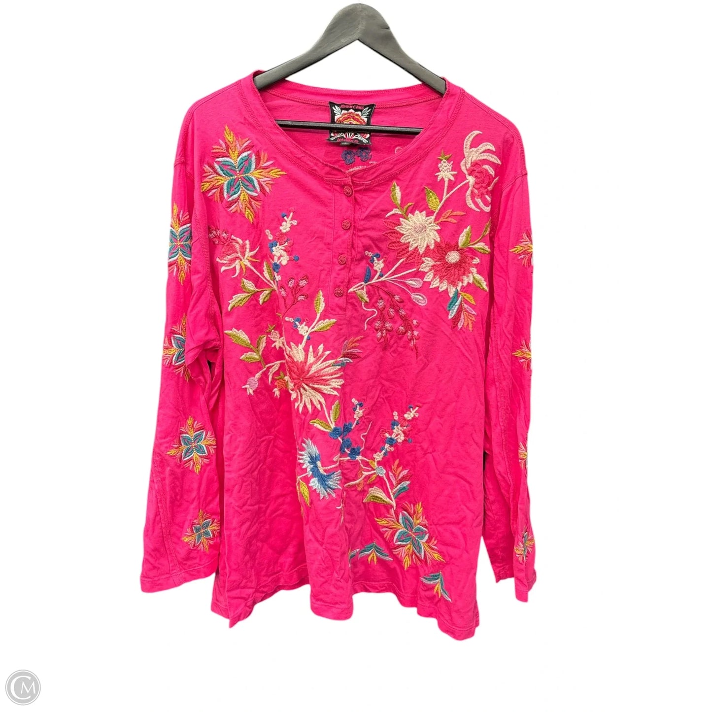 Top Long Sleeve By Johnny Was In Pink, Size: 2x