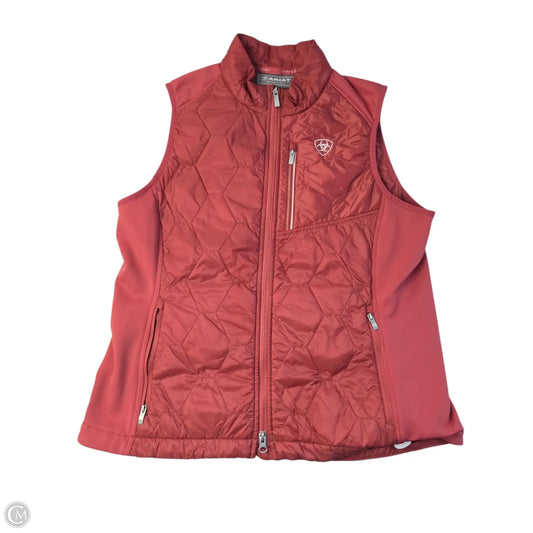 Vest Puffer & Quilted By Ariat In Orange, Size: L