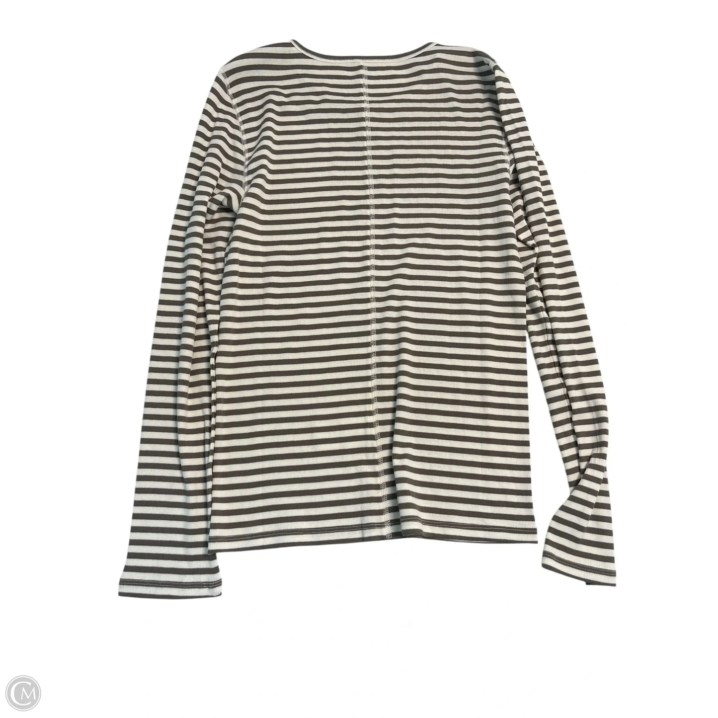 Top Long Sleeve Basic By Everlane In Striped Pattern, Size: L