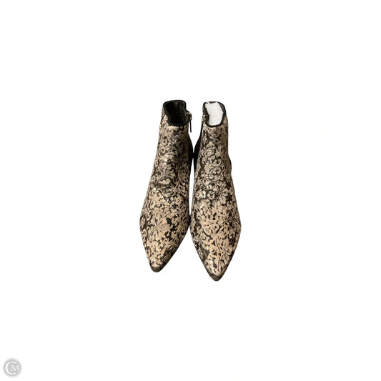 Boots Ankle Heels By Comfortview In Black & Gold, Size: 10
