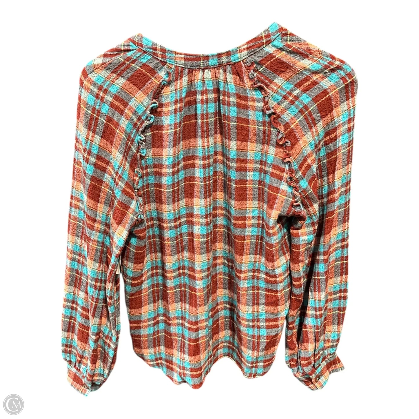 Top Long Sleeve Basic By Pilcro In Plaid Pattern, Size: S