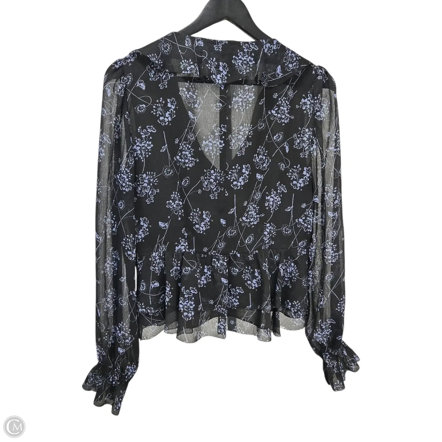 Top Long Sleeve Basic By Cinq A Sept In Black & Blue, Size: S