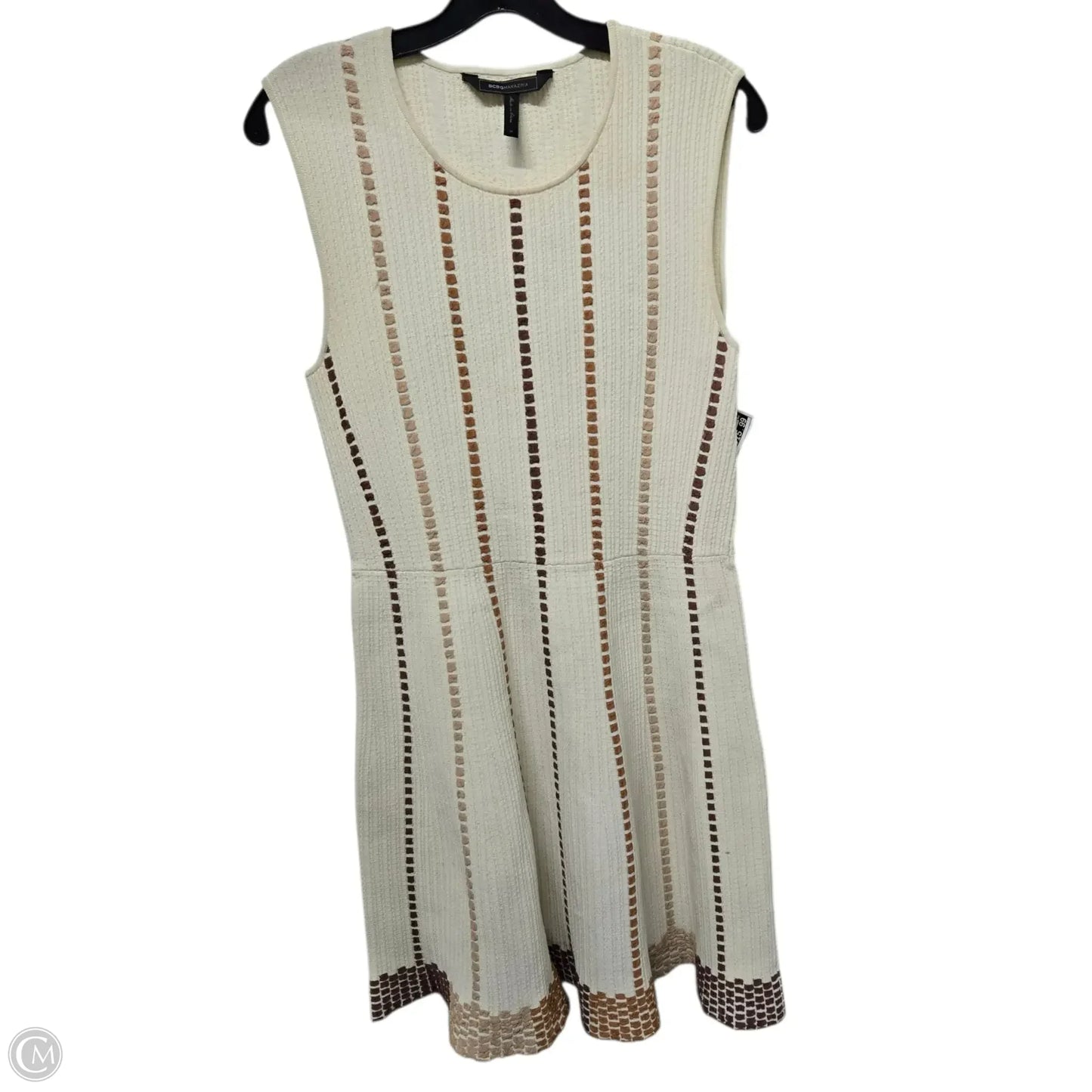 Dress Casual Midi By Bcbgmaxazria In Brown & Tan, Size: M