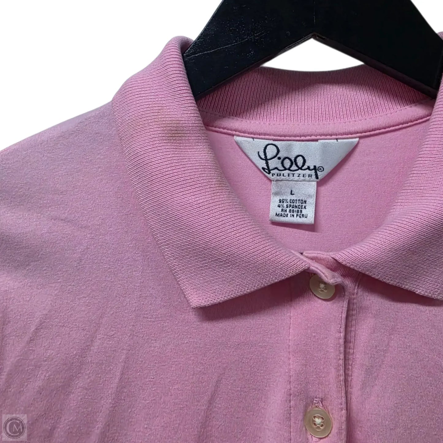 Top Short Sleeve Designer By Lilly Pulitzer In Pink, Size: L