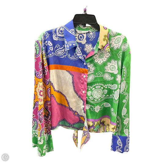 Top Long Sleeve By Zara In Multi-colored, Size: L