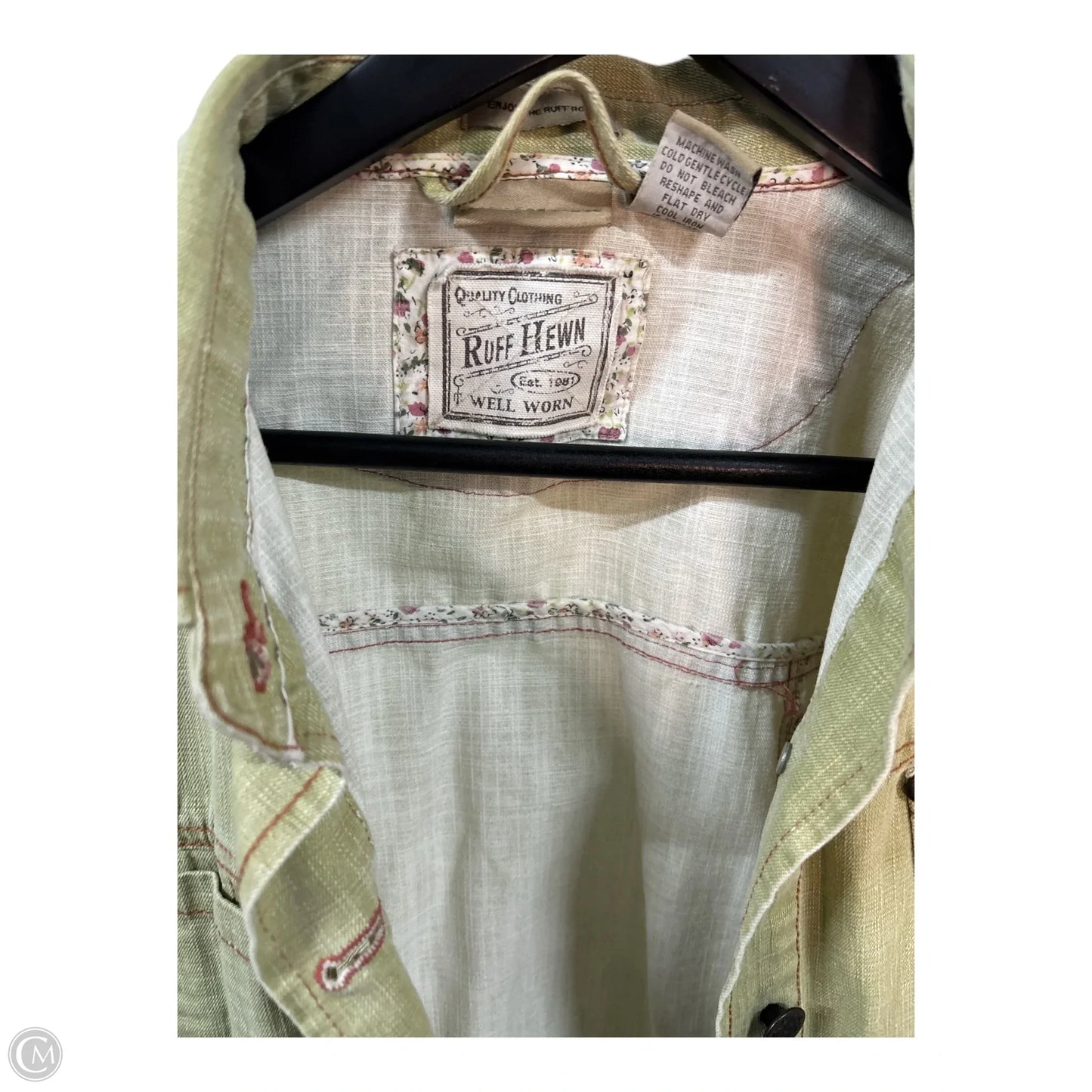 Jacket Denim By Ruff Hewn In Green, Size: L