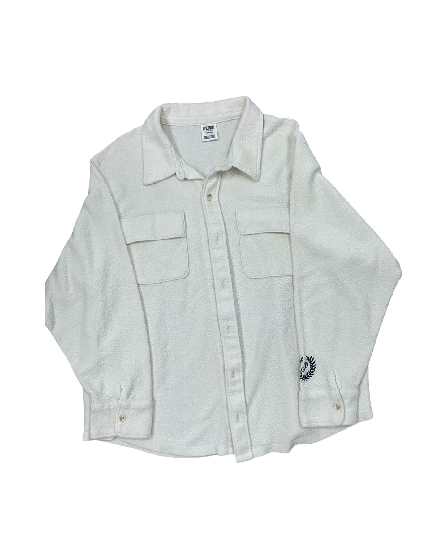 Jacket Shirt By Pink In Cream, Size:L