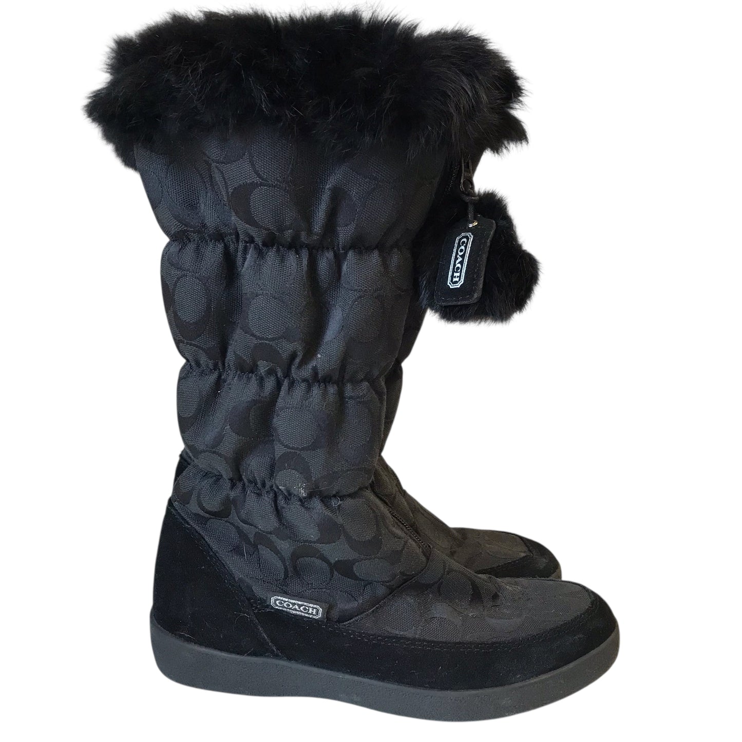 Boots Designer By Coach In Black, Size:9