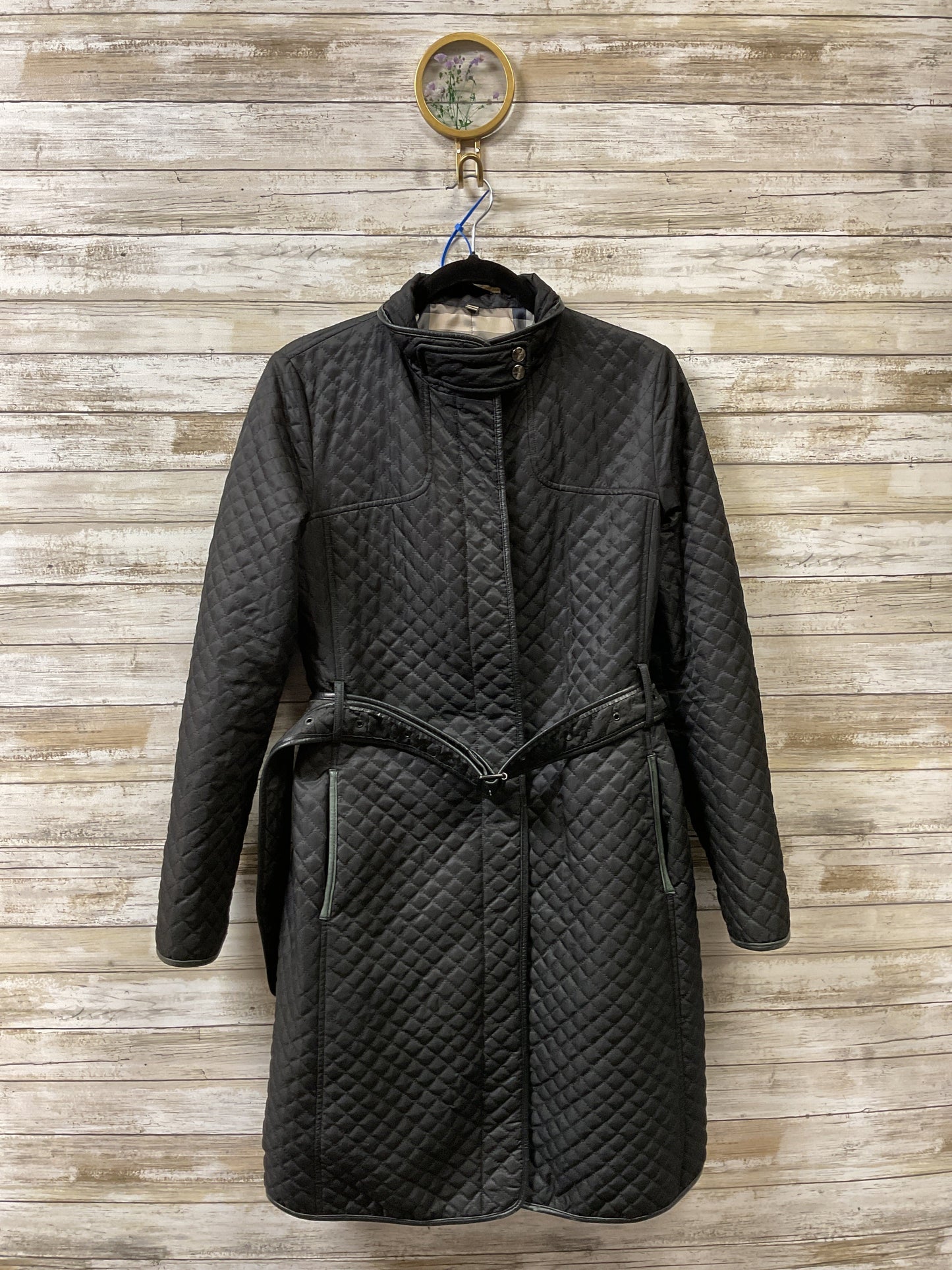 Coat Luxury Designer By Burberry In Black, Size:M