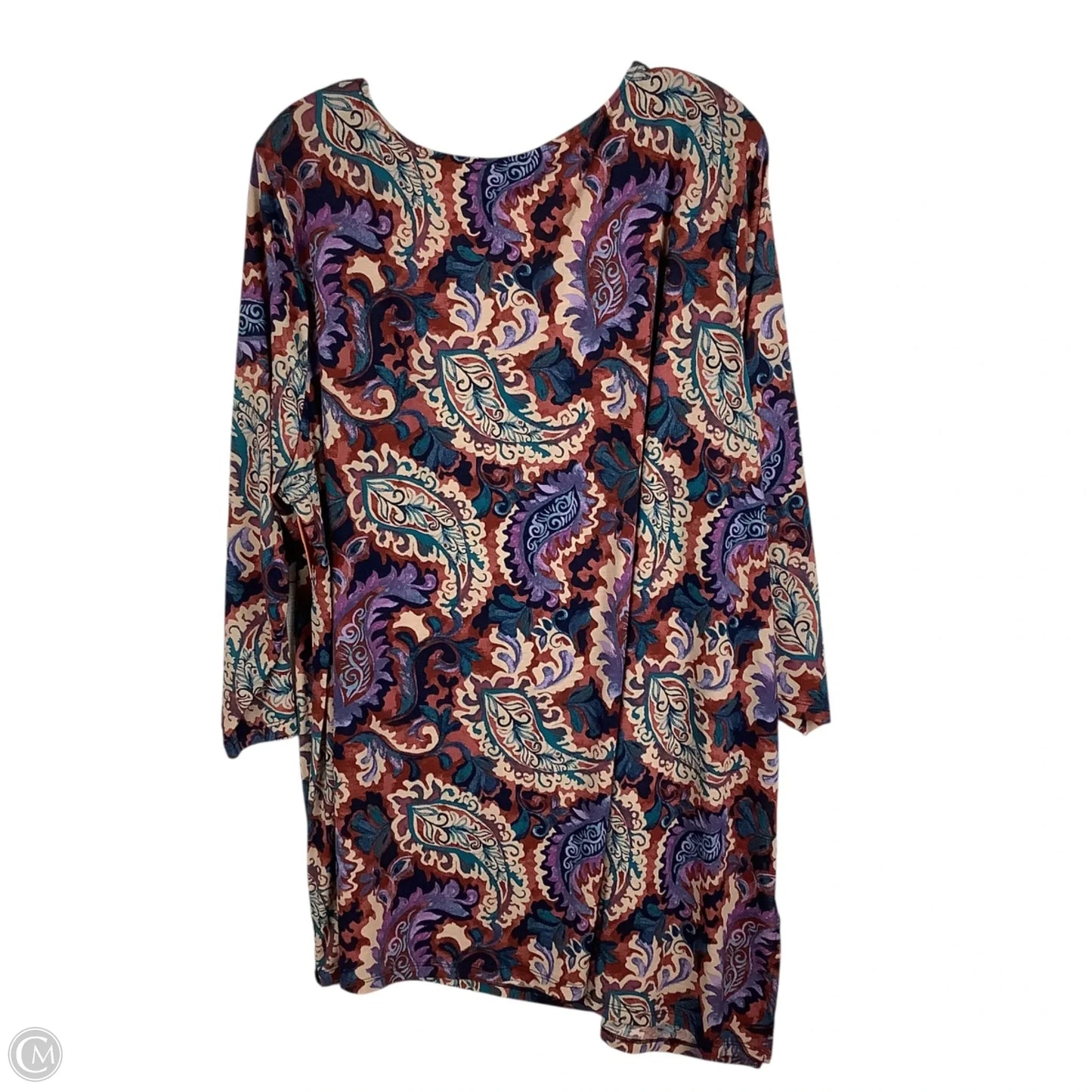 Top Long Sleeve By Cato In Paisley Print, Size: 2x (22/24)