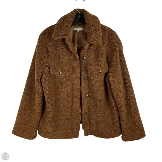 Jacket Faux Fur & Sherpa By Max Studio In Brown, Size: M