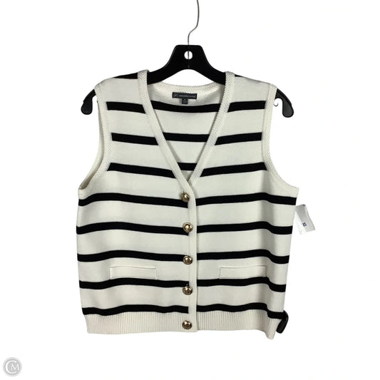 Vest Sweater By Adrianna Papell In Striped Pattern, Size: M