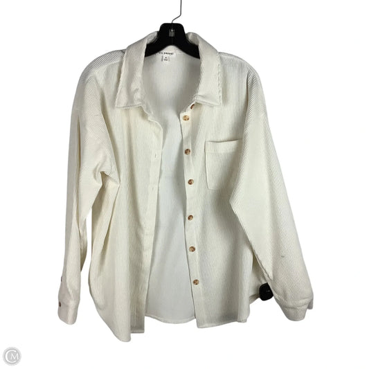 Jacket Shirt By Blu Pepper In Cream, Size: M
