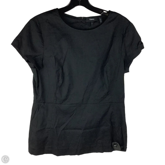 Top Short Sleeve By Theory In Black, Size: L