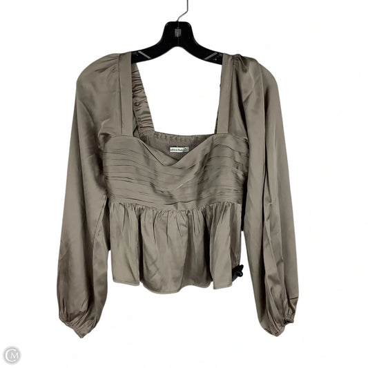 Top Long Sleeve By Abercrombie And Fitch In Taupe, Size: S