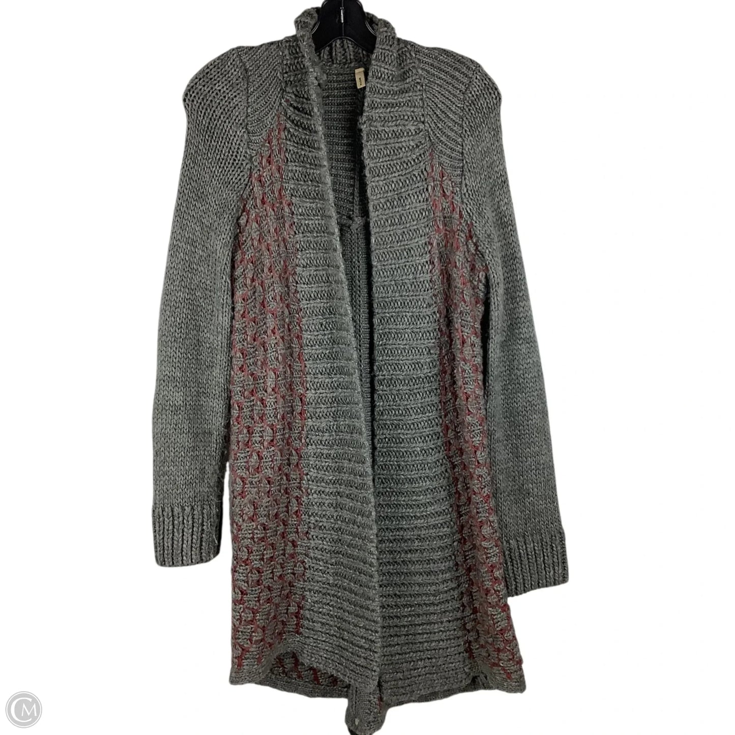 Sweater Cardigan By Moth In Grey & Red, Size: S