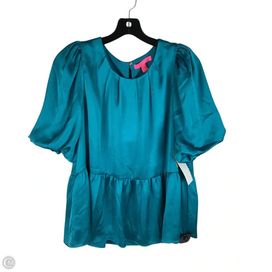 Top Short Sleeve Designer By Lilly Pulitzer In Blue, Size: 12