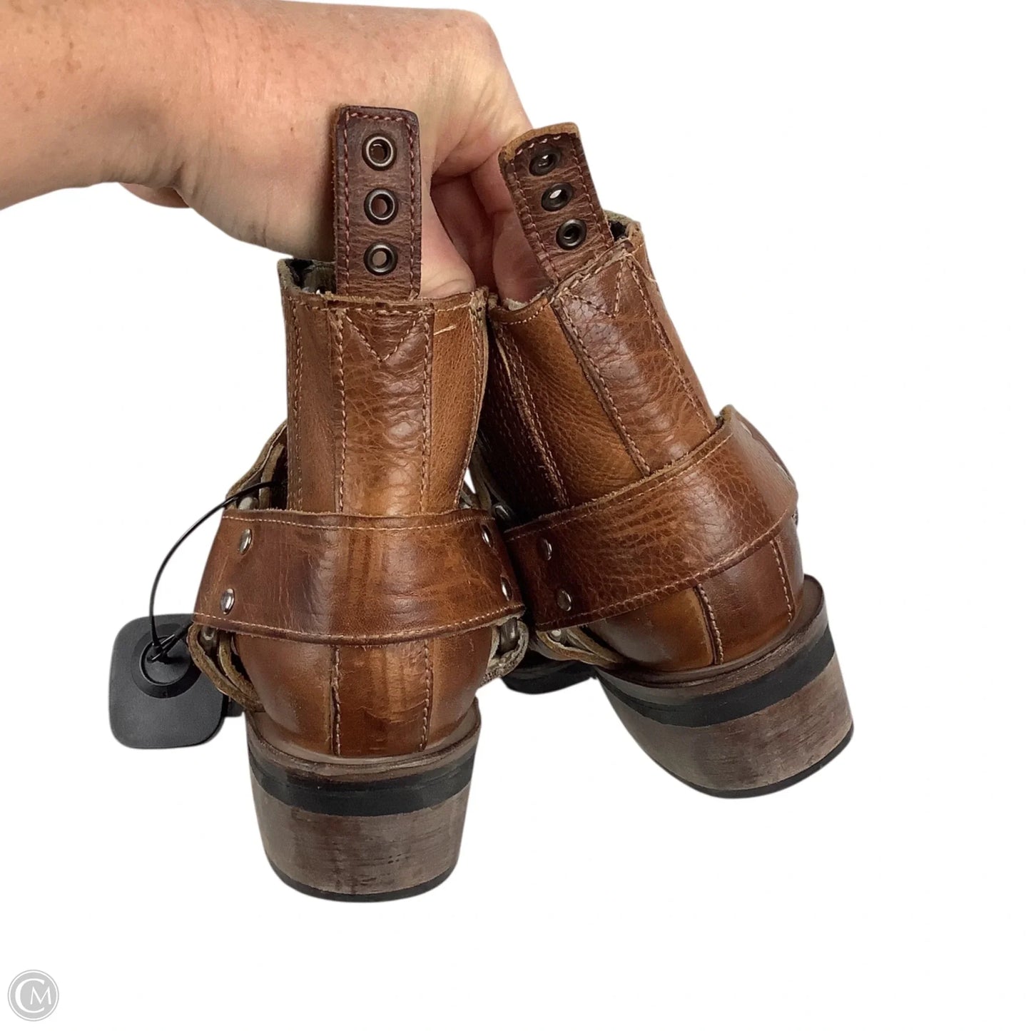 Boots Ankle Heels By Freebird In Brown, Size: 6